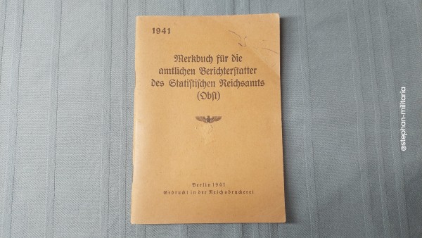 3.Reich Merkbuch für die amtlichen Berichterstatter des Statistischen Reichsamts