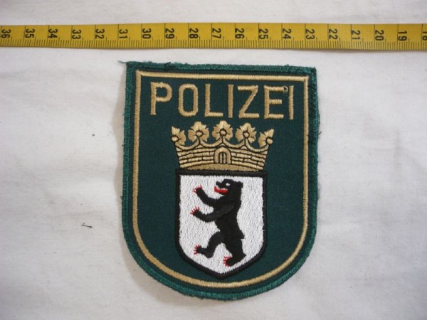 Berlin: Armabzeichen, Polizei Berlin, grün, maschinengestickt