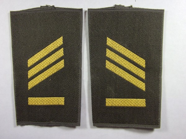 Rangschlaufen Hauptgefreiter UA, gelb in oliv, gewebt