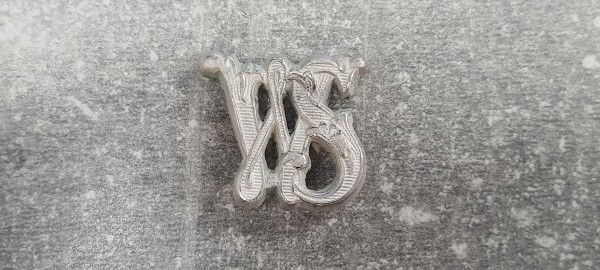 Wehrmacht Schulterklappenauflage " WS " für Waffenschule Luftwaffe silber