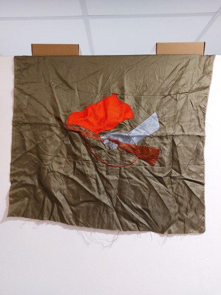 DDR Fahne Flagge NVA Mittelteil einer Kampfgruppenfahne ca. 40cm x 25cm