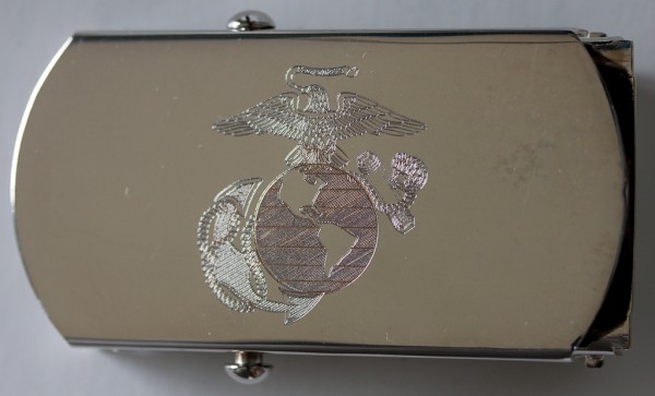 Hosengürtel USMC, silber mit Gravur