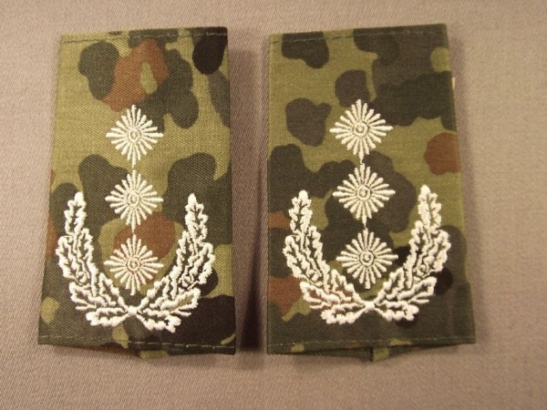 Rangschlaufen Oberst, weiß auf Flecktarn