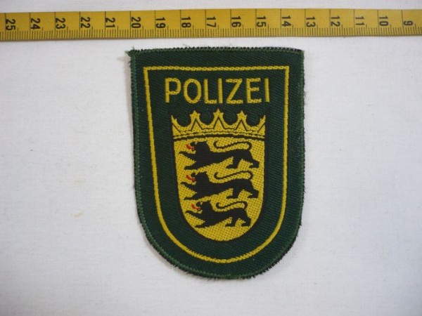 Baden-Wuerttemberg: Armabzeichen, Polizei Baden-Württemberg, grün, gewebt