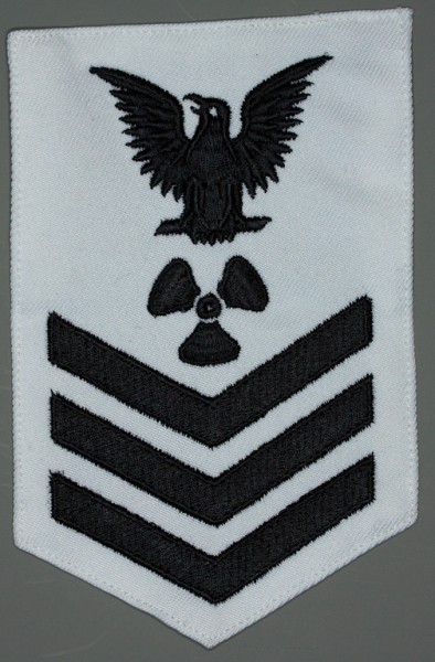 Armabzeichen für Hemden, Dienstgrad mit Laufbahnabzeichen, MM Machinists Mate, Petty Officer First Class