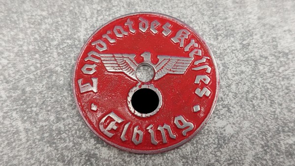 3.Reich KFZ-Zulassungsplakette - Elbing