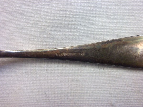 Teelöffel, 90er Silberauflage, aus der Kantine der Hamburger DAF Zentrale, Hersteller Gebr. Hepp, 11,5cm