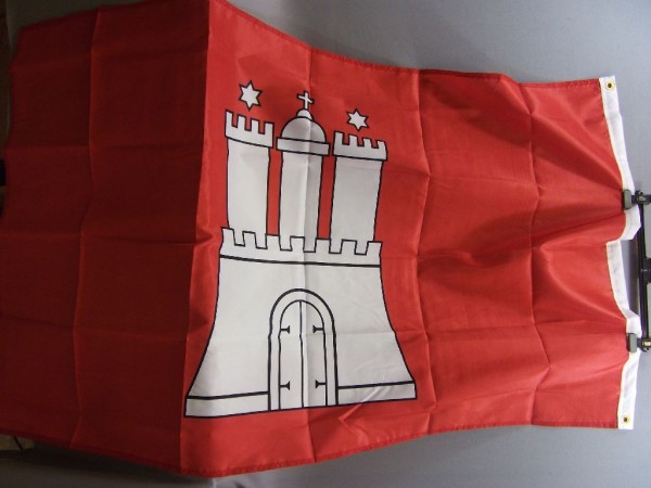 Allgemein: Fahne, Hamburg, *+Größe 90x150cm+*, Neu