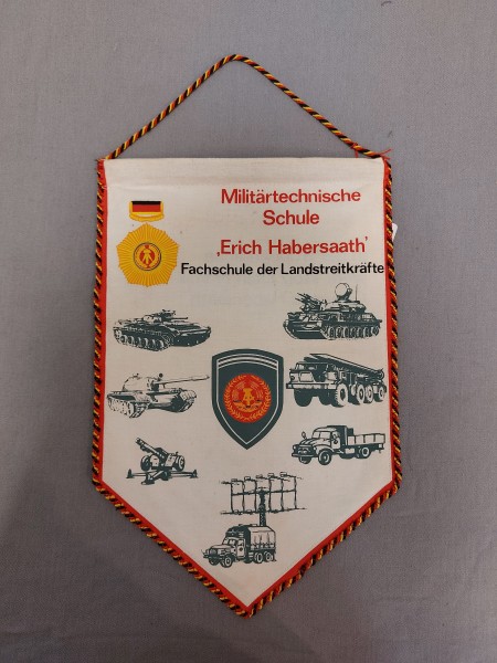 DDR Tischfahne/ Tischwimpel NVA Militärische Schule Erich Habersaath Fachschule der Landstreitkräfte