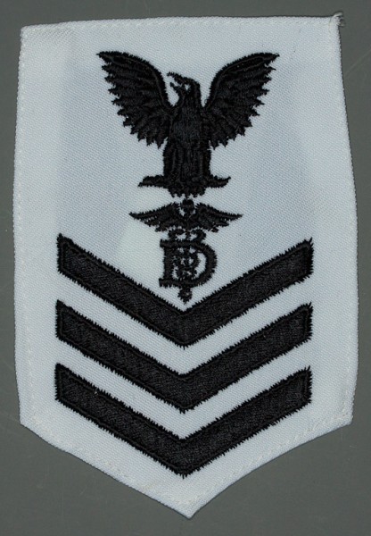 Armabzeichen für Hemden, Dienstgrad mit Laufbahnabzeichen, DT Dental Technician, Petty Officer First Class 