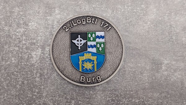 Bundeswehr Kommandeurscoin 2./LogBtl 171 Burg Uffz-Korps-Coin