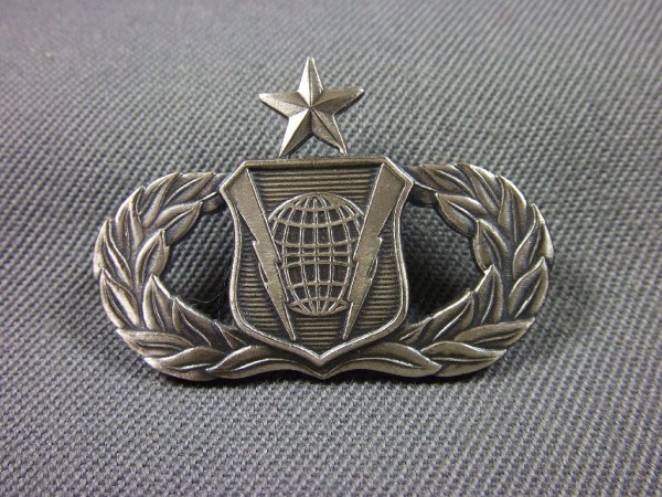 Brustabzeichen, Senior Command & Control, Air Force, Metall, altsilber