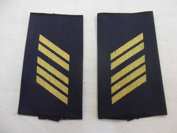 Rangschlaufen Oberstabsgefreiter UA, gelb in blau, gewebt