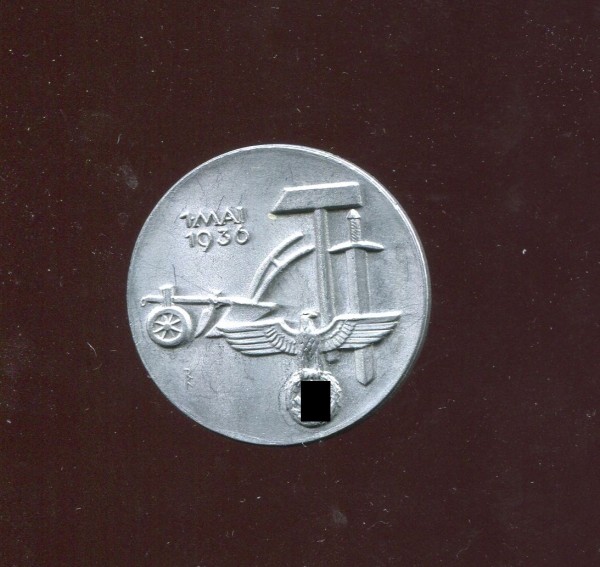3.Reich Tagungsabzeichen 1.Mai 1936 Hersteller A.Preck & Vrag Leipzig