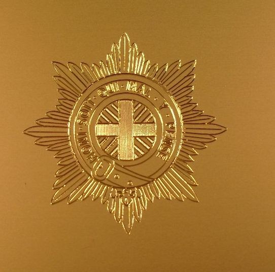Hosengürtel Coldstream Guards, silber mit Gravur