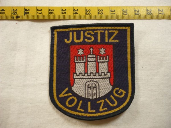 Hamburg: Armabzeichen, Justiz Vollzug Hamburg, blau, gewebt