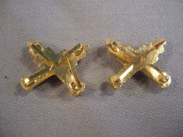 Schulterstückauflage Kanonenrohre, gekreuzt, 25mm golden