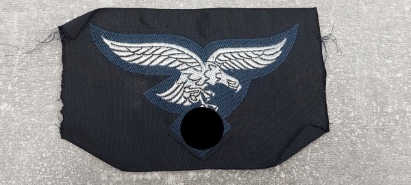 Brustadler Luftwaffe für Offizier silber gewebt in blaugrau