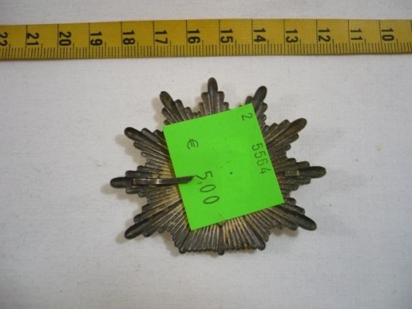 Baden-Wuerttemberg: Mützenstern, Polizei Baden-Württemberg, alte Art, Metall, zweiteilig, silber/weiß