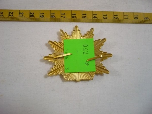 Baden-Wuerttemberg: Mützenstern, Wasserschutzpolizei Baden- Württemberg, alte Art, Metall, zweiteilig, auch für gehobenen Dienst, gold