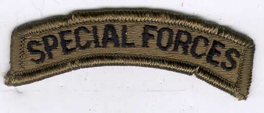 Schriftzug/ Schriftbogen/ Tab, SPECIAL FORCES, tarnfarben ( OD )