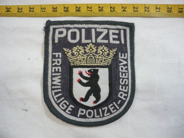Berlin: Armabzeichen, Freiwillige Polizei-Reserve Berlin, grau, weiß gewebt in grau