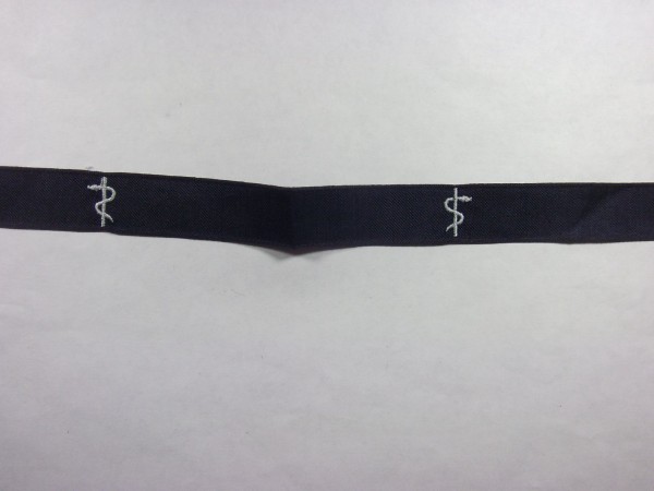 Laufbahnabzeichen für Sanitäts Offiziere- Zahnarzt, silber auf blau