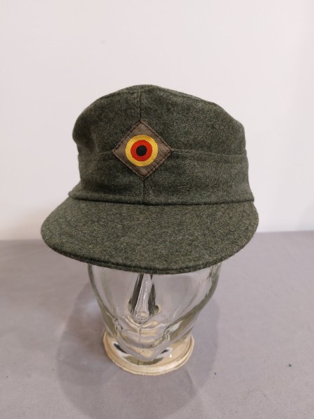 Feldmütze / Expeditionsmütze Loden feldgrau (grün-meliert) - Größen 54-63 wählbar gesteppter Schirm