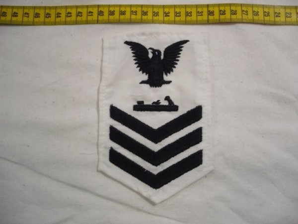 Armabzeichen für Hemden, Dienstgrad mit Laufbahnabzeichen, PM Patternmaker, Petty Officer First Class 