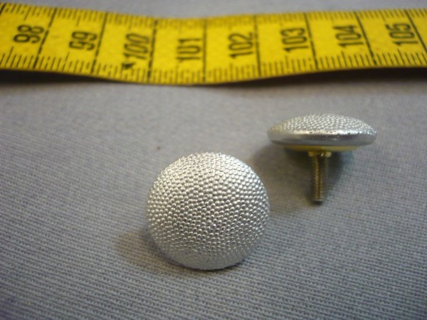 Schraubknopf, 16mm silber gekörnt
