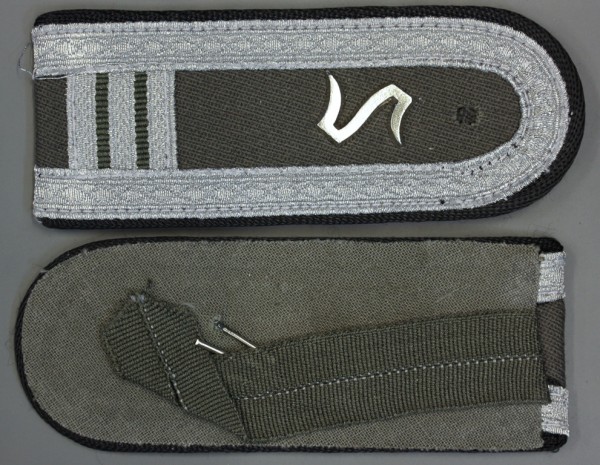 Schulterklappen, Pioniere, Offiziersschüler, 3. Jahr, S aus Metall, mit Schlaufen, Neu
