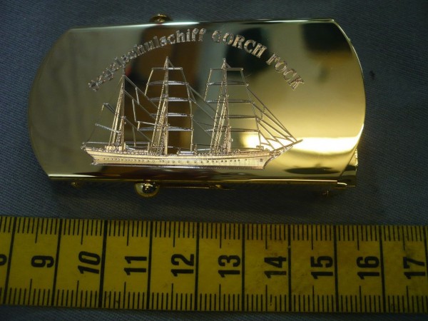 Hosengürtel Segelschulschiff Gorch Fock, gold