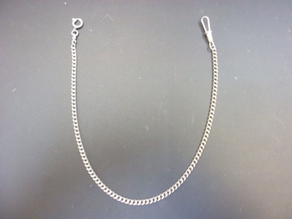Kette Antike Taschenuhrkette 34 cm lang Silberfarben