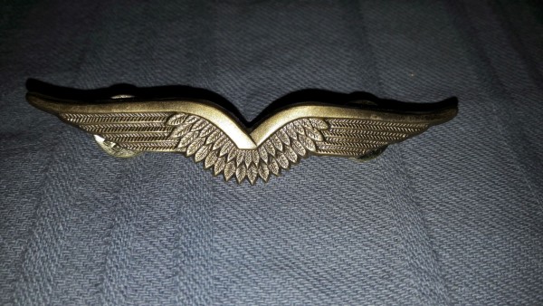 Brustabzeichen, Doppelschwinge, 75mm mit 2 Pins