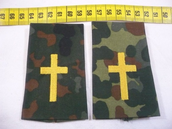 Rangschlaufen Militärgeistlicher katholisch gelb auf flecktarn