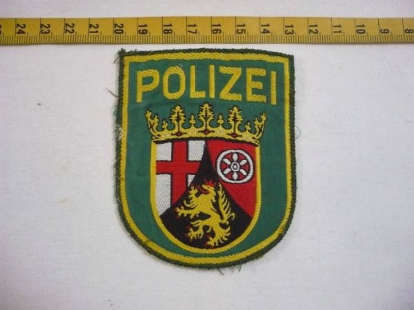 Rheinland-Pfalz: Armabzeichen, Polizei Rheinland-Pfalz, grün, gewebt
