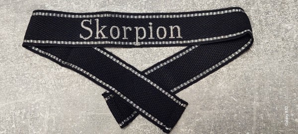 Ärmelband Skorpion maschinengestickt - alte Deutsche Fertigung