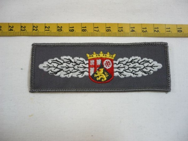 Rheinland-Pfalz: Brustabzeichen, Polizei Rheinland- Pfalz SEK  maschinengestickt auf grau