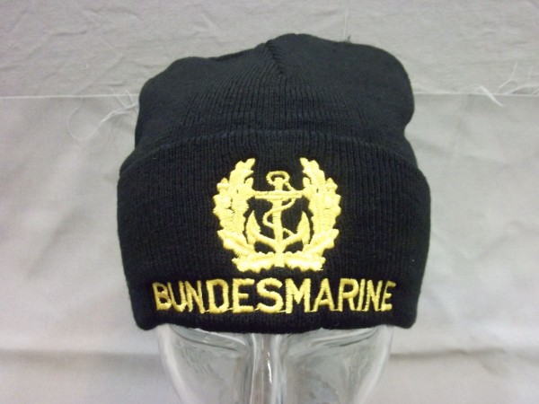 Rollmütze/ Strickmütze, Bundesmarine mit aufgesticktem Eichenlaub mit Anker