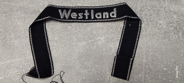 Ärmelband Westland handgestickt, alte deutsche Anfertigung