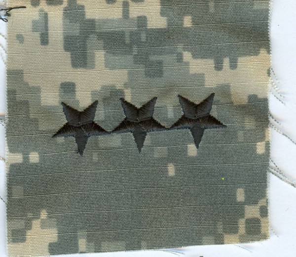 Dienstgradabzeichen, Kragenabzeichen, ACU Digital, ohne Klett, Lieutnant General