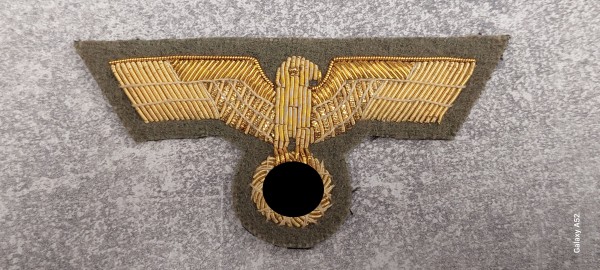 Mützenadler Heer für Generale in gold handgestickt auf grün - feldgrau