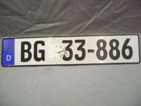 BUND: Auto- Kennzeichen, BGS- Bundesgrenzschutz, *+BG 33 - 886+*, gebraucht