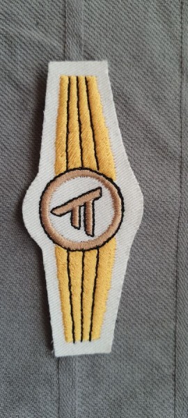 Tätigkeitsabzeichen Führungsdienstpersonal in bronze mit gold maschinengestickt auf weiß