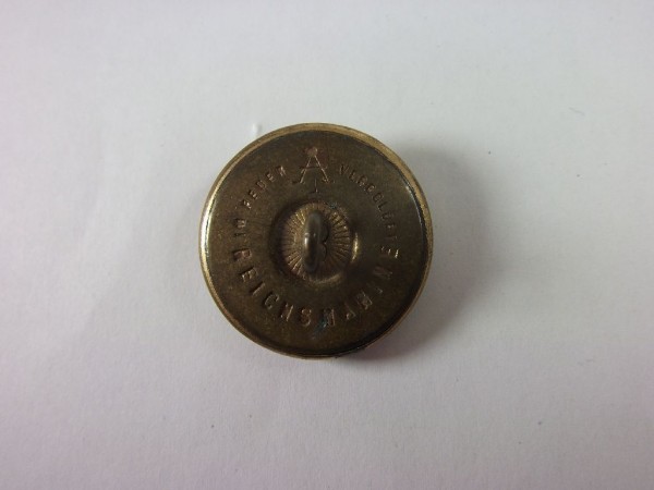 Weimarer Republik: Knopf, 24mm, Reichsmarine, feuervergoldet,  Hersteller A, lange Öse