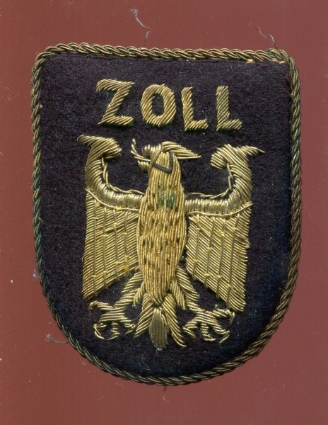 Zoll Armabzeichen Wasserzoll alter Art in handgestickt