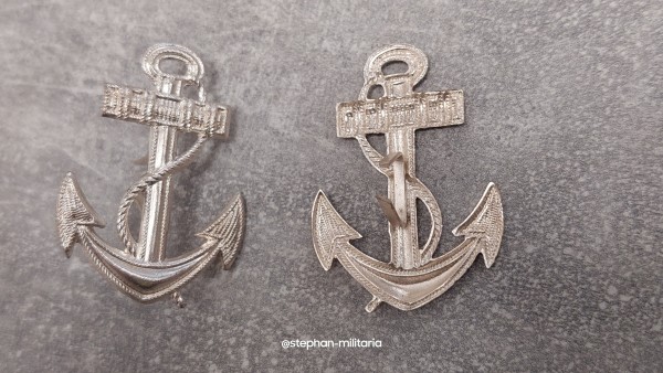 Kriegsmarine Auflage für Epauletten - Anker silber