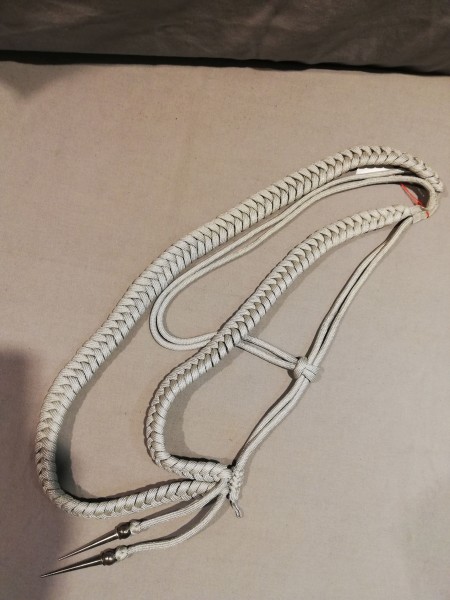 DDR Fangschnur Paradefangschnur silber für Offiziere Original