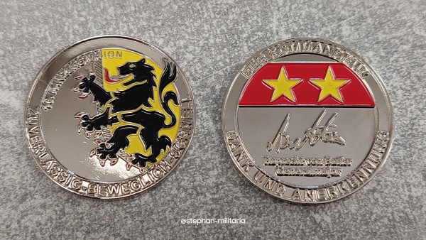 Bundeswehr Kommandeurscoin 10.Panzerdivision - Zuverlässig-Beweglich-Schnell - Der Kommandeur