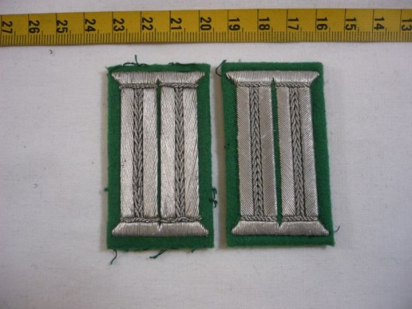 Schleswig-Holstein: Kragenspiegel, Polizei Schleswig-Holstein, alte Art, 70er Jahre, silber auf grün